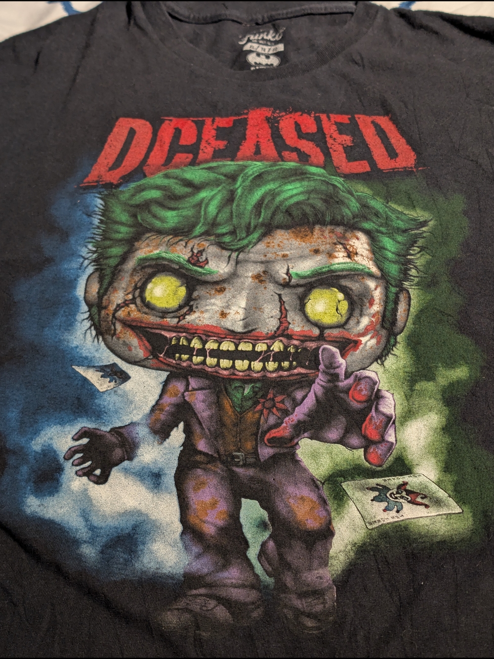 Funko Black Tee with Multicolor Joker Graphic (Green, Purple, Red, Yellow)